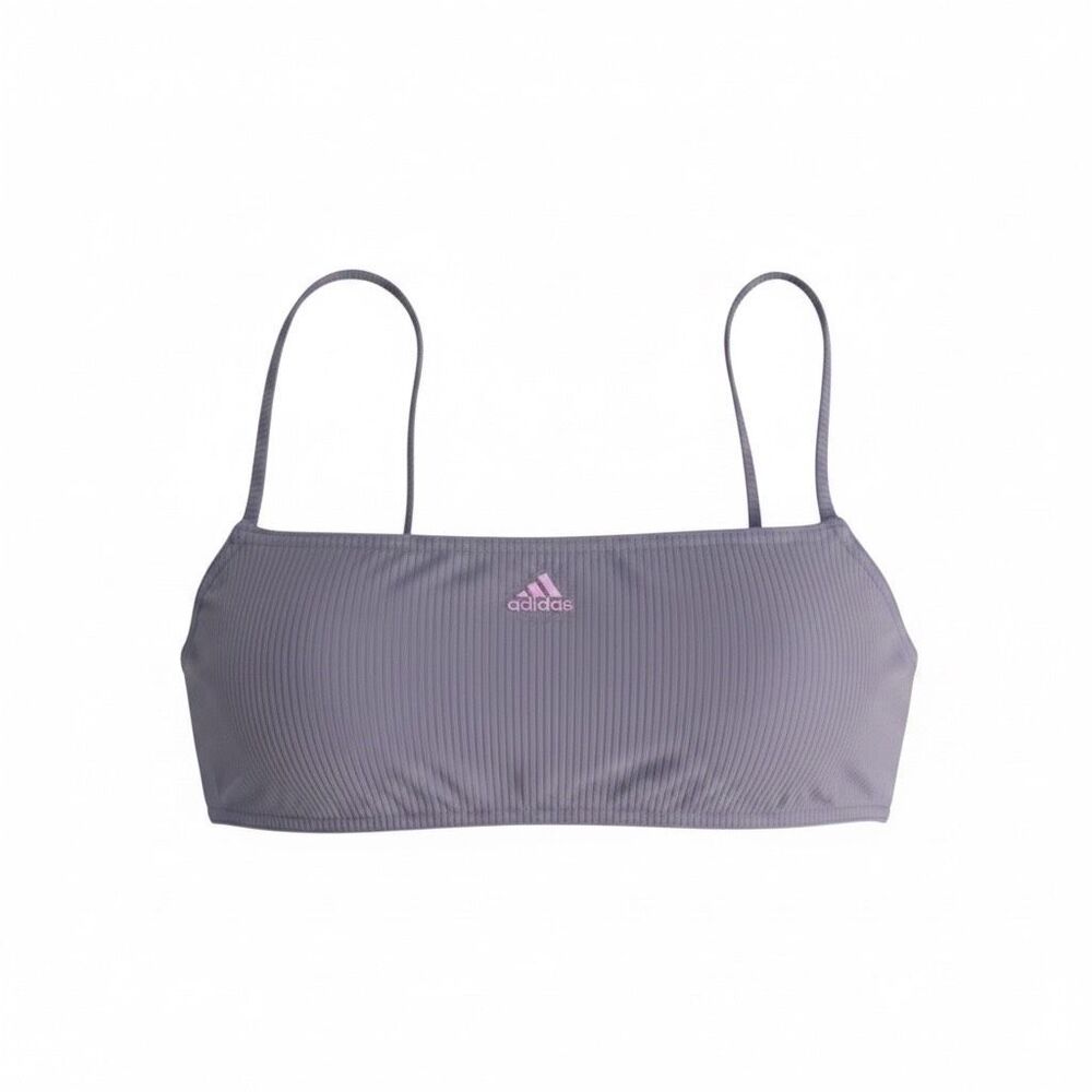 Adidas Iconisea Purple Bandeau  Bikini Top Size M Swimwear Removable Pads